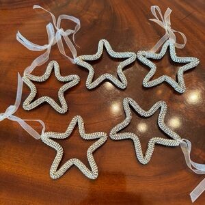 BaubleBar Pavé Star Ornament Set of 5 Crystal Holiday Decor NWT